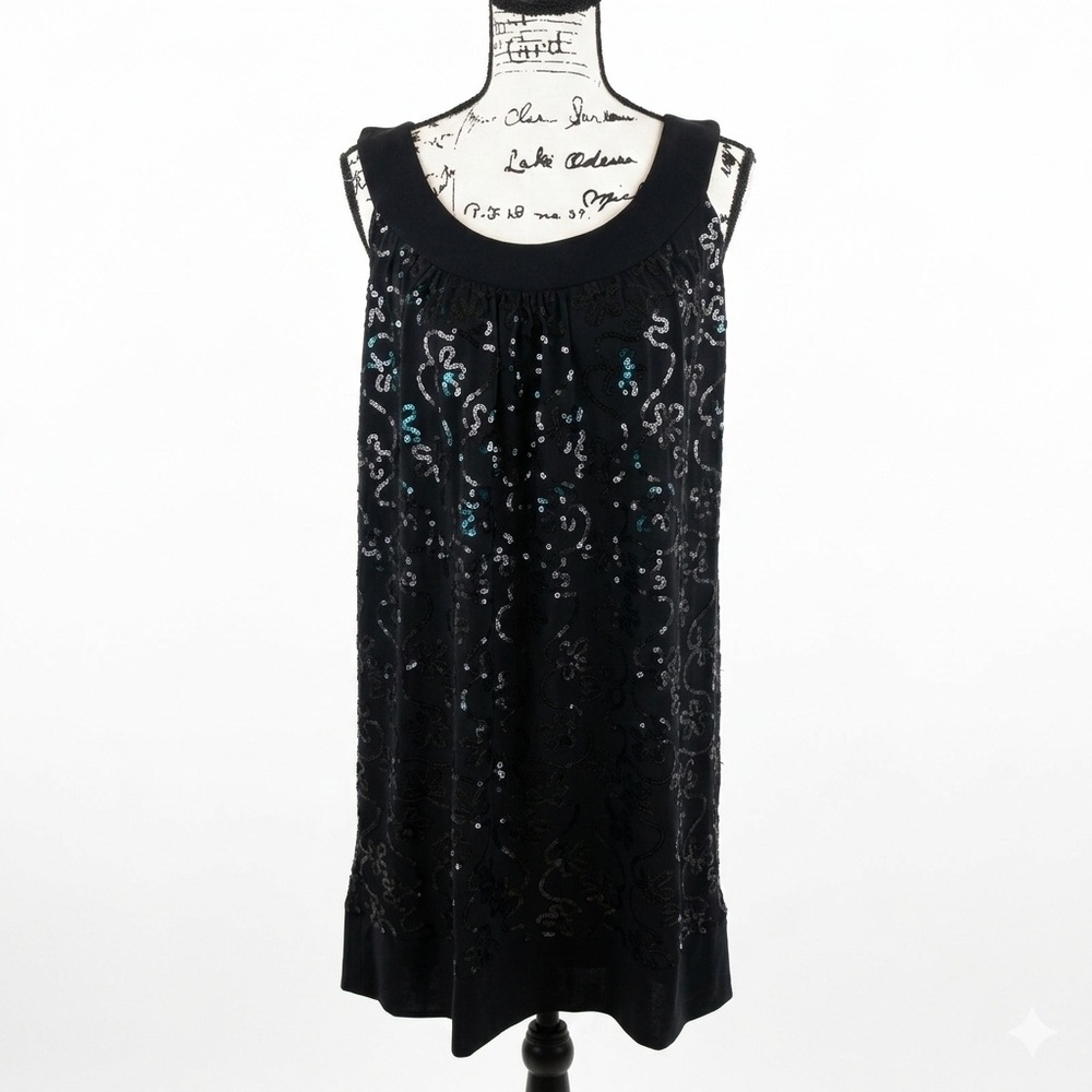 ALL SEQUIN BLACK DRESS. DRESS BARN Black Sleeveless Dress SIZE 10